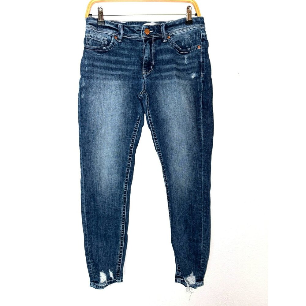 BKE Women's Ankle Cropped Jeans in Dark Blue Denim
